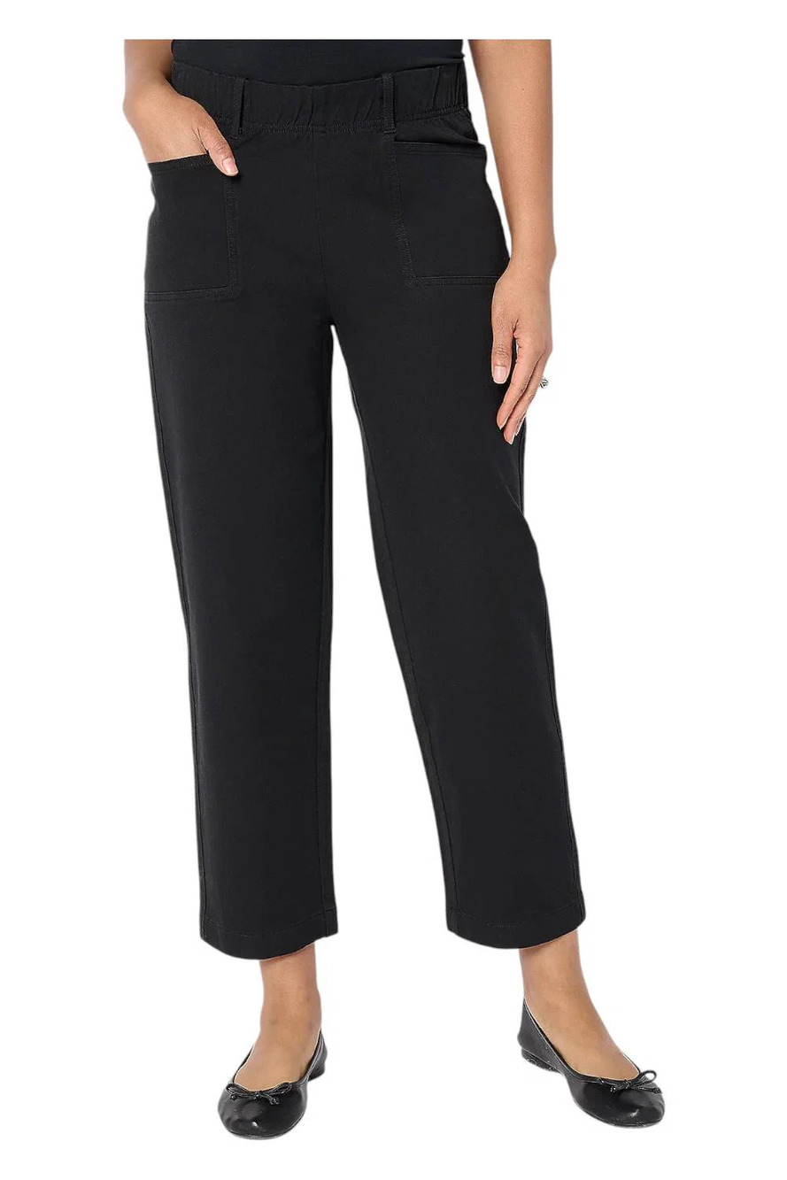 AnyBody Women's All-Stretch Twill Straight Leg Ankle Pants Black - Tall